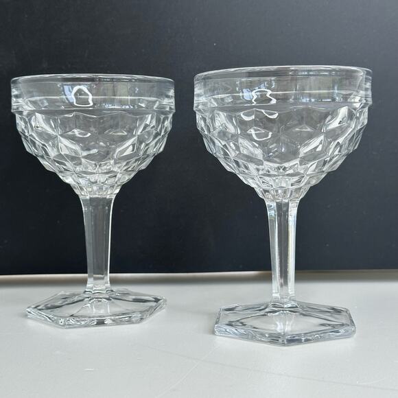 Vintage Fostoria American Champagne/Tall Sherbet Glass Set of 2 - Picture 6 of 7